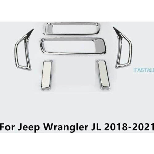 For Jeep Wrangler JL 2018-2021 Rearview mirror cover modified hood buckle air outlet plating trim high quality Free shipping