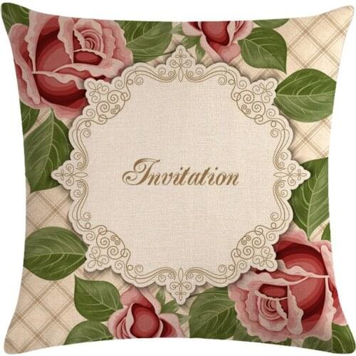 Floral Vintage Cushion Cover Retro Flowers Pillowcase Linen for Couch Sofa Chair Decorative Bed Pillow Covers Home Decor 45*45cm