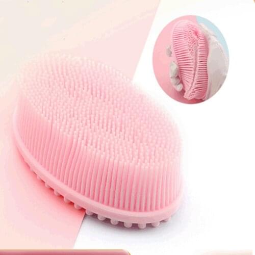 Double-sided Soft Silicone Bath Brushes Massage Scrub Gloves Body Brush For Cellulite Multifunction Bathing Tools