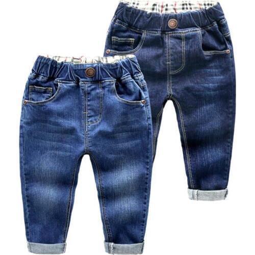 Baby Boys jeans children cotton full length blue denim trousers baby boy outwear kids elastic waist pants spring causal pants