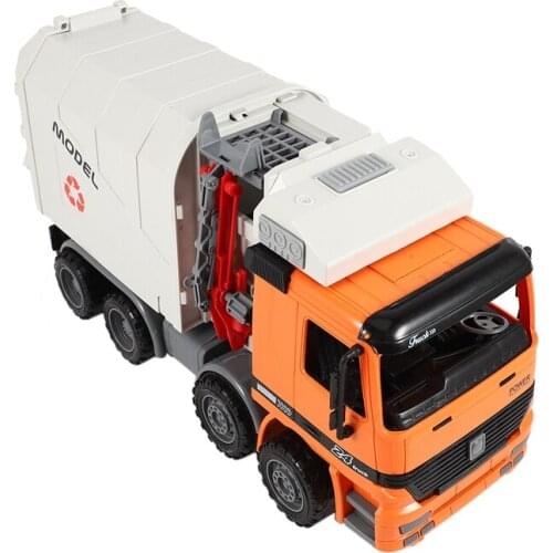 Friction Powered Rubbish Truck Vehicle Toy with 3 Bins,Inertia Sanitation Vehicle Toy,Toys for Children 2-6 Years Old, Gifts for