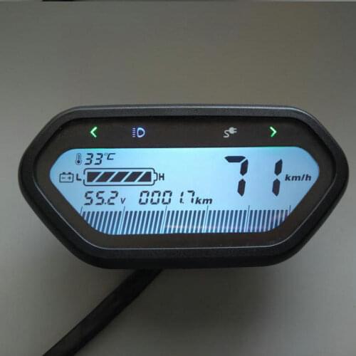 Speedometer LCD DISPLAY 48v60v72v84v96v120v Light/ODO/Battery Level Indicator for Electric Scooter Gauge Bike Tricycle Dashboard