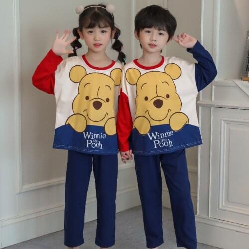 Disney Childrens Clothing Sets Boys Sleepwear Clothes Children Pajamas Set Baby Girls Cotton Cartoon Pijamas Spring Autumn Paja