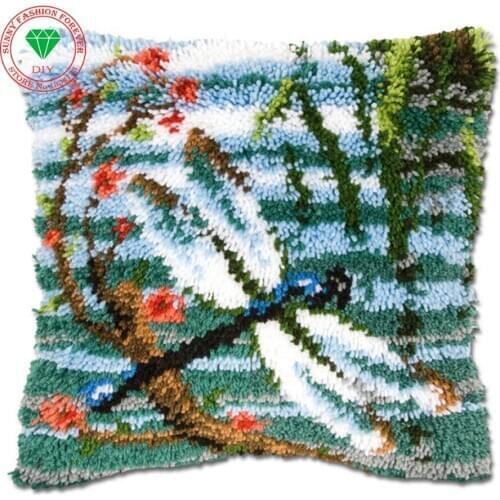 Mat Patchwork stitch pillowcase embroidery thread Latch hook rug kits cushion rug home cushion mat hook rug christmas latch hook