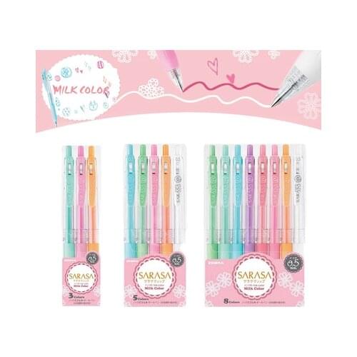 8pcs/set Zebra SARASA JJ15 press pens Milk color light color line drawing pen gel pen 0.5mm neutral pen school supplies
