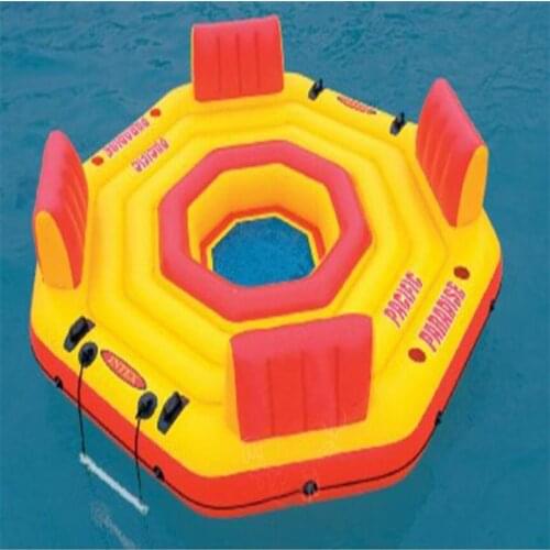 254*61CM Inflatable lounge Chair Water Floating Bed Inflatable Floating Row Air Mattresses with Electric air pump