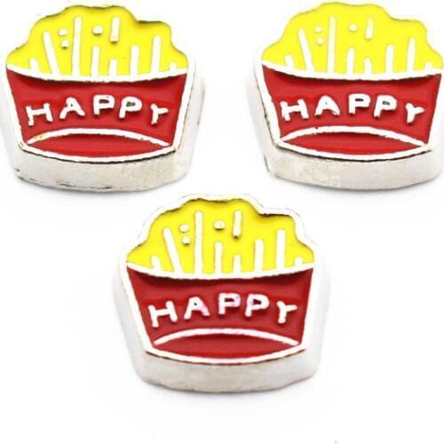 New Arrival 10pcs/lot chips chips happy floating charms living glass memory lockets diy Accessory charms jewelry