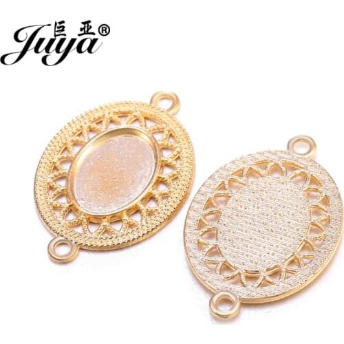 10pcs 13x18mm Hollowed oval Pendant Cabochon Base Setting For Women Handmade Jewelry Pendant Bracelet Necklace DIY Making