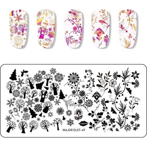 10pcs/set Flowers Geometric Patterns DIY Nail Stamping Plates Nail Art Stamping Template Image Plate Nail Print Tools