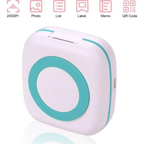 Portable BT Wireless 57mm Thermal Paper Pocket Printer Mini Instant Mobile Printer Receipt Label Sticker Memo Picture Printing