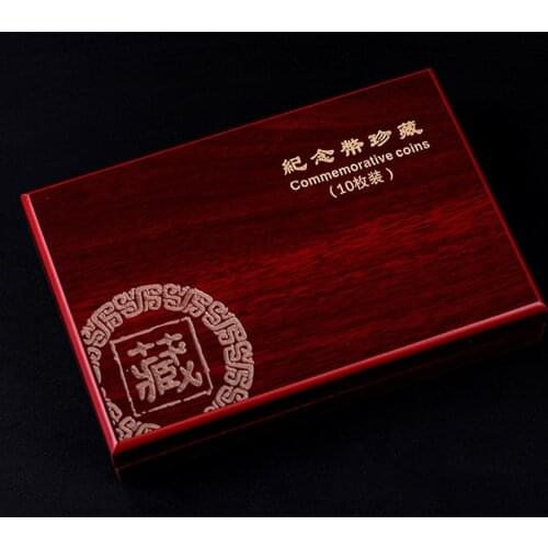 10 coins Adjustable Wooden Case Display Coins Boxes Organizer Container Storage Holders Anniversary Collection Round Capsule