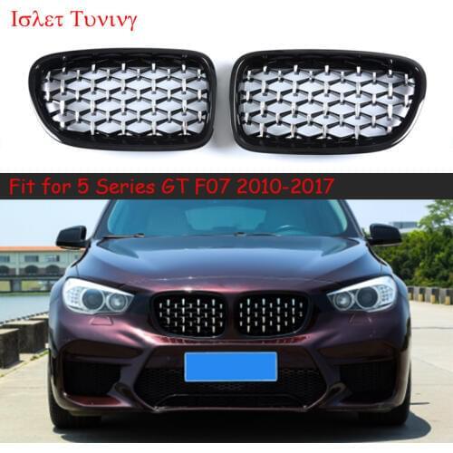 1pair Diamond F07 Grille for BMW 5 Series GT F07 Front Bumper Kidney Grilles 528i 535i 550i 2010-2017 Styling Parts