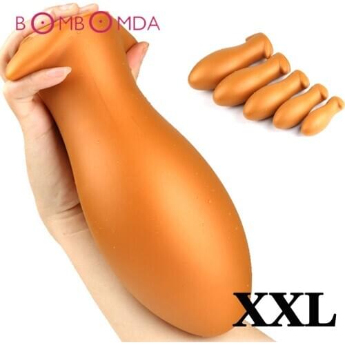 Sex Shop Soft Huge Anal Plug Big Butt Plug Beads Anus Expansion Stimulator Prostate Massage Erotic Anal Sex Toys For Woman Men