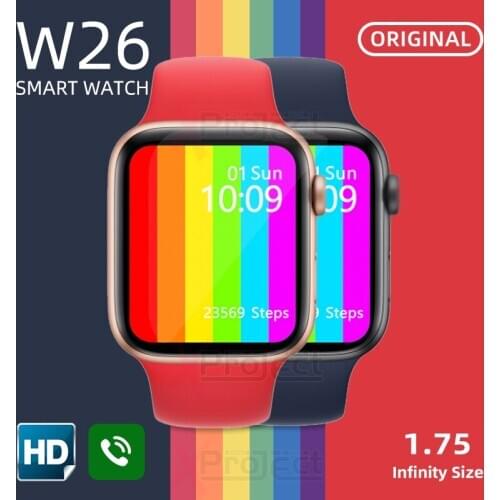 Smartwatch W26 smart watch Watch 6 Bluetooth Womens Men watches Heart Rate reloj PK amazfit iwo 12 x6 t500 HW12 W46 W34 Z20 Z15