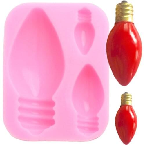 Light Bulb Silicone Molds Christmas Cake Decorating Tools Cupcake Topper Fondant Mold Candy Resin Clay Chocolate Gumpaste Mould
