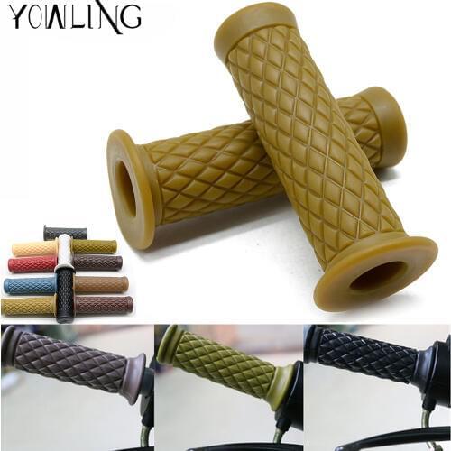 7/8'' Retro Vintage Hand Grip Handlebar Black for Honda Suzuki Kawasaki Triumph Cafe Racer Bobber Clubman Custom Hand Grip ends