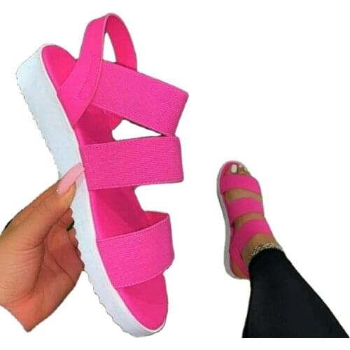 Women Sandals New Summer Shoes Woman Plus Size 44 Heels Sandals For Flats Chaussure Femme Casual Gladiator Platform Shoes