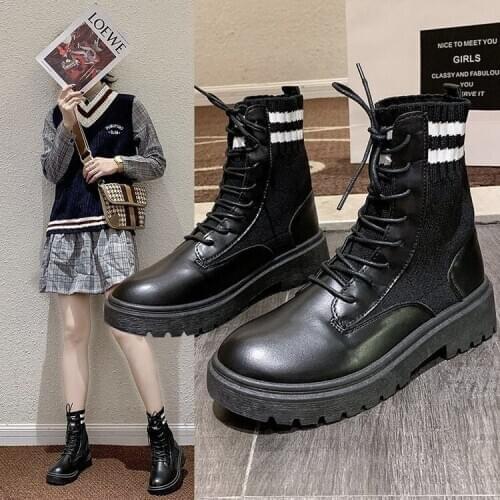 Womens boots, new all-match thick-soled boots, British style short boots, womens trend, personality, durable and comfortable