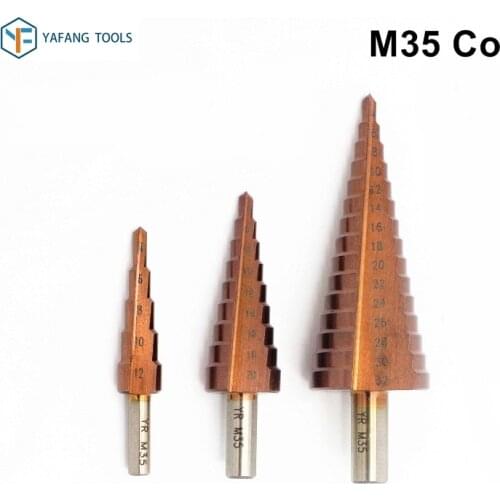 1pcs 4~12mm 4~20mm 4~32mm HSS Co M35 Step Drill Bit Stainless Steel Metal Wood Hole Cutter Core Drill Bit Power Tools
