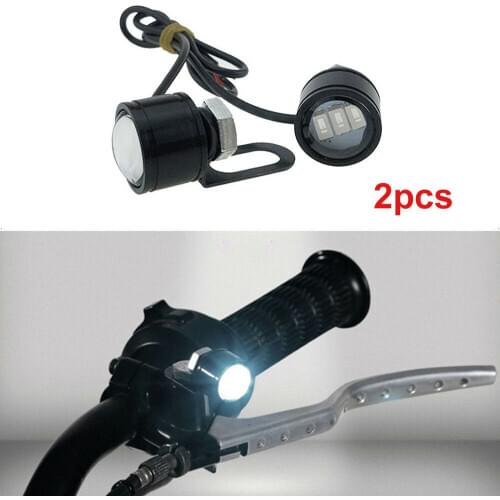 2Pcs LED Motorcycle Headlight Handlebar Spotlight Daytime Light Driving Fog Lamps White LED Light