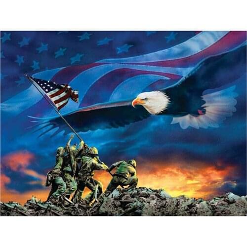 5D DIY Full Round/Square Diamond Painting Nation Flag 3D Embroidery Cross Stitch Eagle Rhinestone Mosaic Home Decor Art Yc993