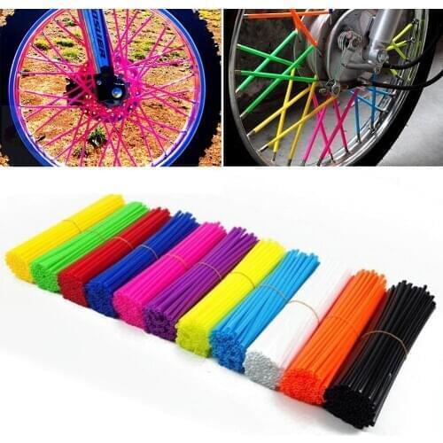 72pcs MTB Wheel Rim Spoke Shrouds Skins Covers Mountain Bike Cycle Skin Trim Covers Pipe For Motocross Bicycle Bike Cool Access