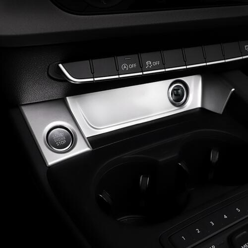 ABS Center Console Cigarette Lighter Panel Decoration Cover Trim For Audi A4 B9 2017-2019 LHD Car Interior Accessories