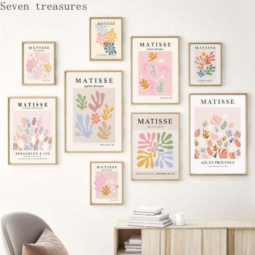 Matisse Abstract Color Coral Leaves Block Wall Art Canvas Painting Nordic Posters And Prints WallFor Living Room Decor Pictures
