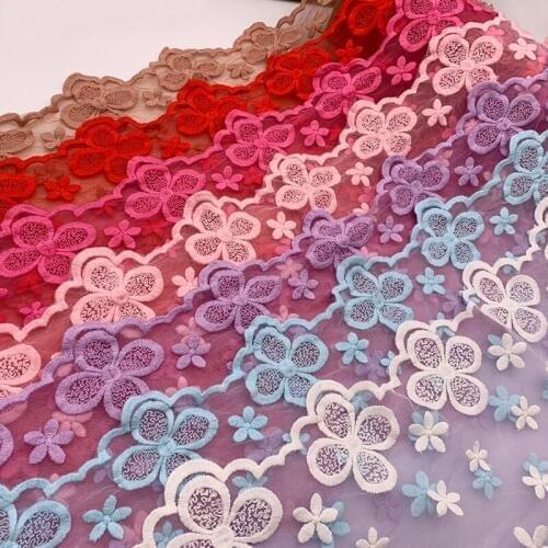 DIY Wedding Costume Accessories Sewing Handmade Craft Material 30CM wide high quality White Embroidered Lace Fabric Trim Ribbon