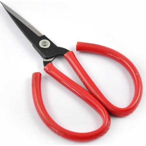 Free shipping Wangwuquan 8" Forged Carbon Steel Household Scissors Red Rubber Coated Garden Bonsai Shear Durable 65 Mn Steel