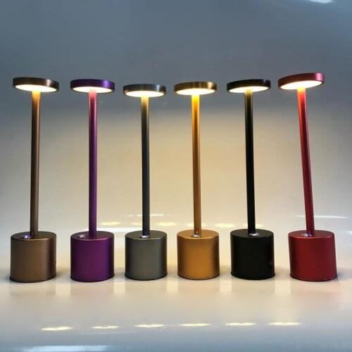 Cordless Bar Restaurant Table Lamps LED Chargeable Portable Battery Desk Lamp Bedroom Stand Light Fixtures Dining Room Home Deco