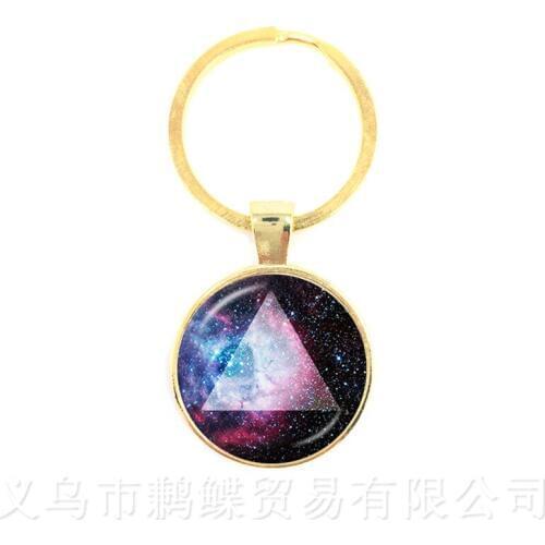 Nebula Space Keychains Astronomy Geek Pendant Sci-fi Science Galaxy Space Glass Dome Keyring Gift For Men Women Child Pendant
