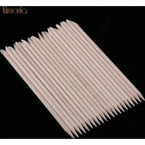 100pcs/lot Nail Art Wood Sticks Cleaning Orange Nail Dead Skin Fork Cuticle Pusher Remover Nail Care Tools For Finger