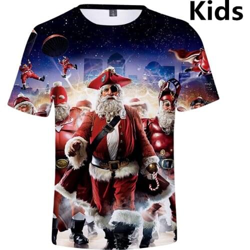3 To 14 Years Kids T Shirt 3D Merry Christmas boys girls Tshirt T-Shirt Harajuku Cartoon T Shirts Children Clothes