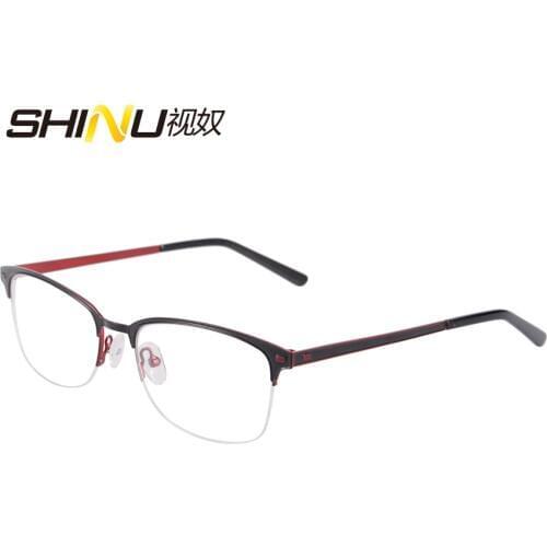 Stainless steel double color plating metal Glasses Frames Woman Man Eyeglasses Frame for Myopia Vintage Black Spectacles SR8001