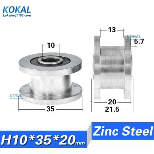 [H0835-20] 5pcs/Lot H Groove Automatic Door the traction grooved pulley 608 H type chrome steel ball bearing pulley 8/10X35X20mm