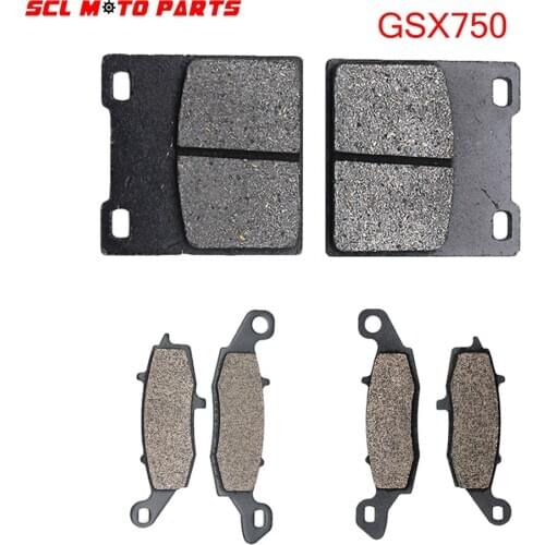 ALconstar-Racing Motorcycle Brake Pads Set Front Disc and Rear Disc Brake Pads For Suzuki GSX750 1989-2006 Semi-Metal