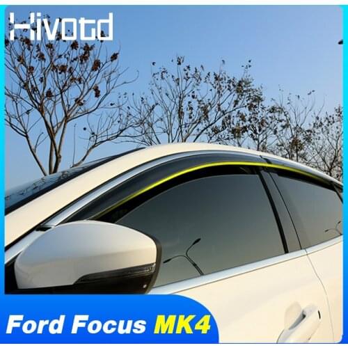 Car Window Visor Car Sun Rain Shades Protective Guard Exterior Trim Cover For Ford Focus Mk4 ST Line 2019 2020 Accessories