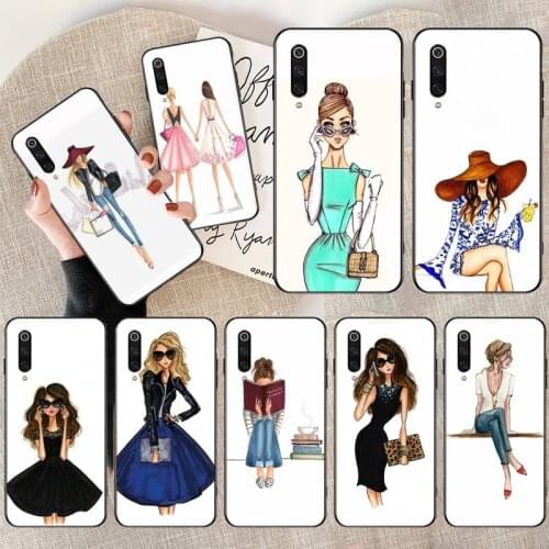 PENGHUWAN Beautiful Love Dress Shopping Girl DIY Luxury Phone Case for Redmi Note 8 8A 7 6 6A 5 5A 4 4X 4A Go Pro Plus Prime