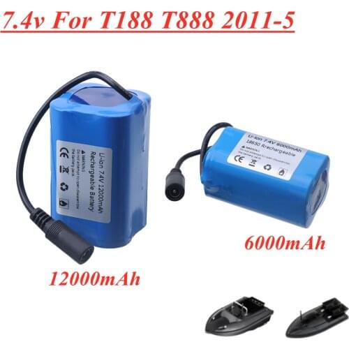 7.4V 12000Mah 6000mAh Lipo Battery For T188 T888 2011-5 Remote Control RC Fish Finder Fishing Bait toys Boats Spare Parts