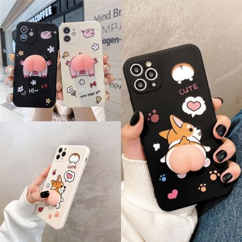 Kawaii Butt Squishy Fidget Toys Phone Case For iPhone 12 11 Pro Max X XS XR 7 8 6 6S Plus Cute Relive Stress Soft Silicone Cover