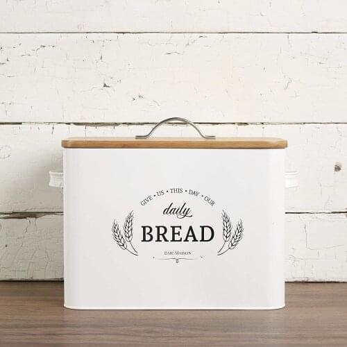 Bread Box Stickers For Kitchen Decor Decals Mural Vinyl Give Us This Day Our Daily Bread Quotes Bakery Shop Window Poster HJ171