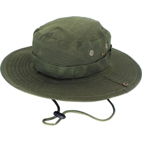Newest Camouflage Outdoor Mountaineering Fishing Caps Round Boonie Hats Military Camping Outdoor Hat MC889