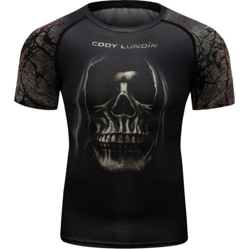 Cody Lundin New Design Fitness Rashguard Workout Tops Digital Printed Rashguard For Men