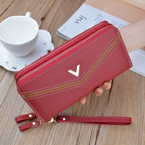 New Women Long Wallets Double Zipper Clutches Purse Big Capacity Fashion Wristlet Wallet Cash Phone Card Holder Lady Wallets
