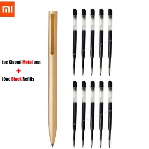 Original Xiaomi Mijia Metal Sign Pens 0.5mm Swiss Refill Ballpoint Pen Black Japan Ink School stationery Signing Pens