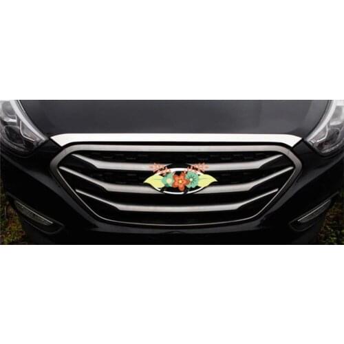 Stainless steel front grille cover motor TRIM car shape cover for Hyundai ix35 2010 2011 2012 2013 2014 2015 parts 1 piece