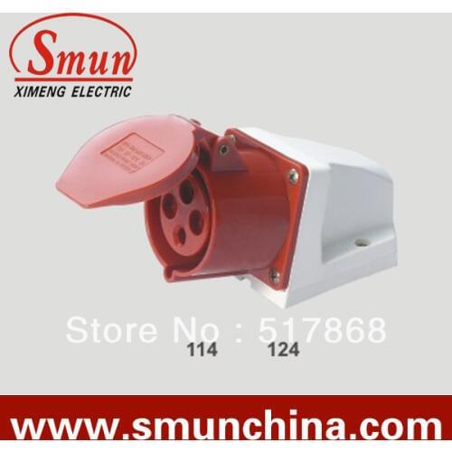 Industrial socket 32A 380-415v 3P+E 4pin with CE ROHS 1 year warranty IP44 degree PA66 material