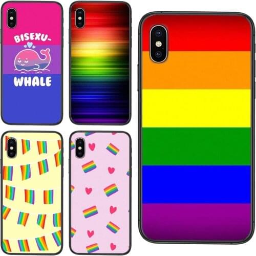Design Gay Lesbian Lgbt Rainbow Flag Pride Art Black Cell Cover Famous For Xioami Redmi Note 10 Pro 5G 9 9S 9T Max 8 7 6 5 4