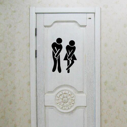 DIY Male And Female Toilet Sign Bathroom Decoration Stickers Wall Sticker Home Decor Mural Vintage Retro Posters Wallstickers